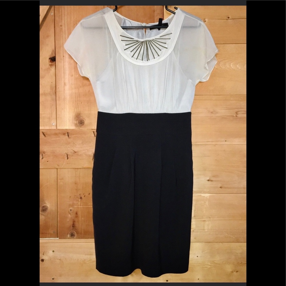 Silk dress with sheer top, BCBG MAXAZRIA